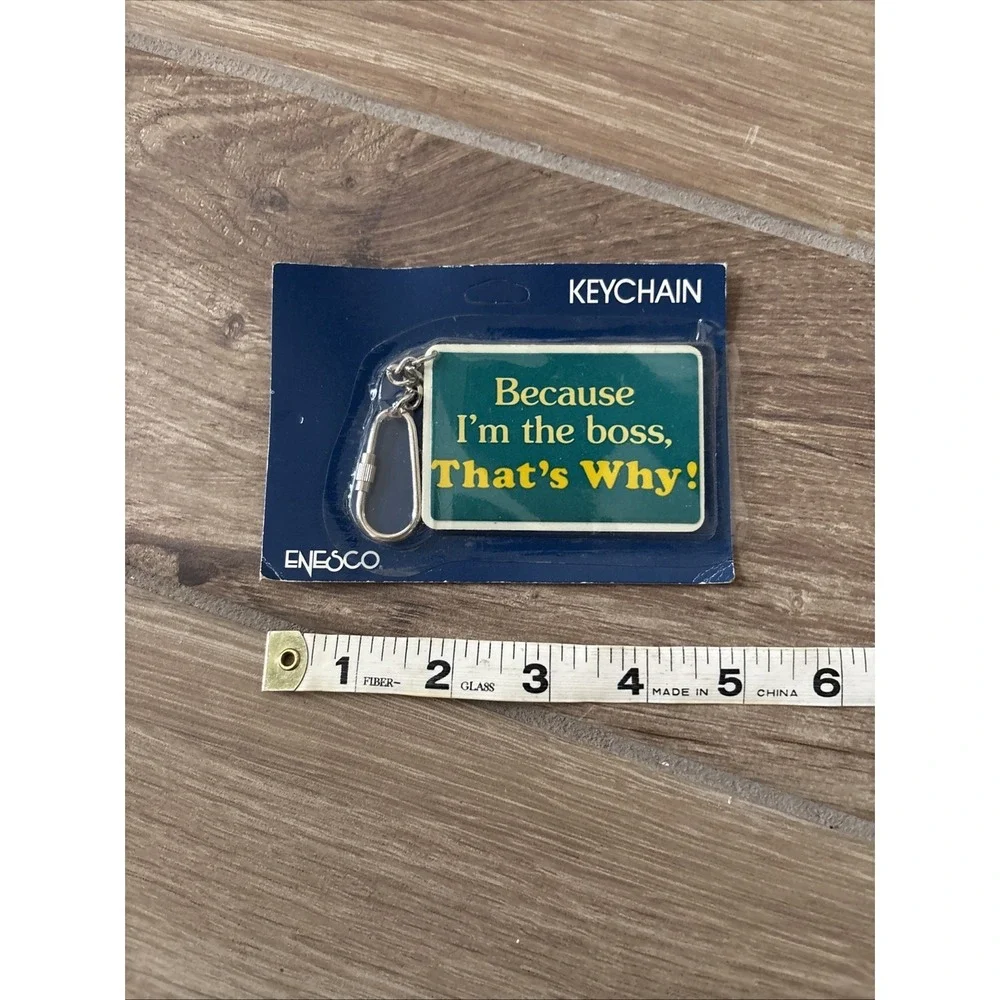 Vintage Boss Resin and Metal  Keychain Keyring by Enesco New‎ In Packaging